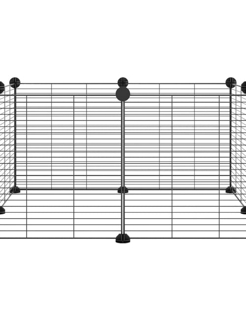 Încărcați imaginea în vizualizatorul Galerie, Cușcă animale de companie, 8 panouri, negru, 35x35 cm, oțel Lando - Lando
