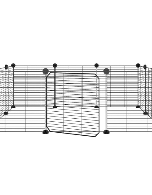Încărcați imaginea în vizualizatorul Galerie, Cușcă animale de companie cu ușă 12 panouri negru 35x35 cm oțel Lando - Lando
