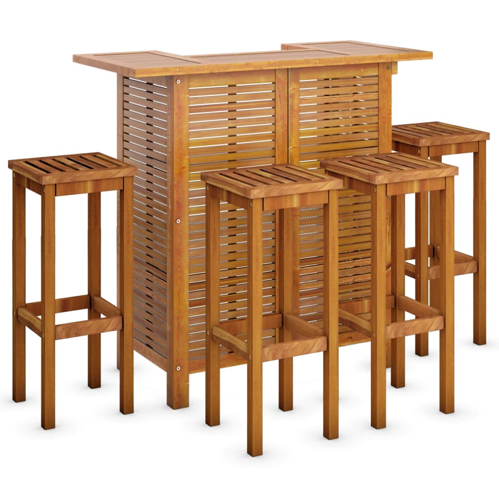 Set mobilier de bar de grădină, 5 piese, lemn masiv de acacia - Lando