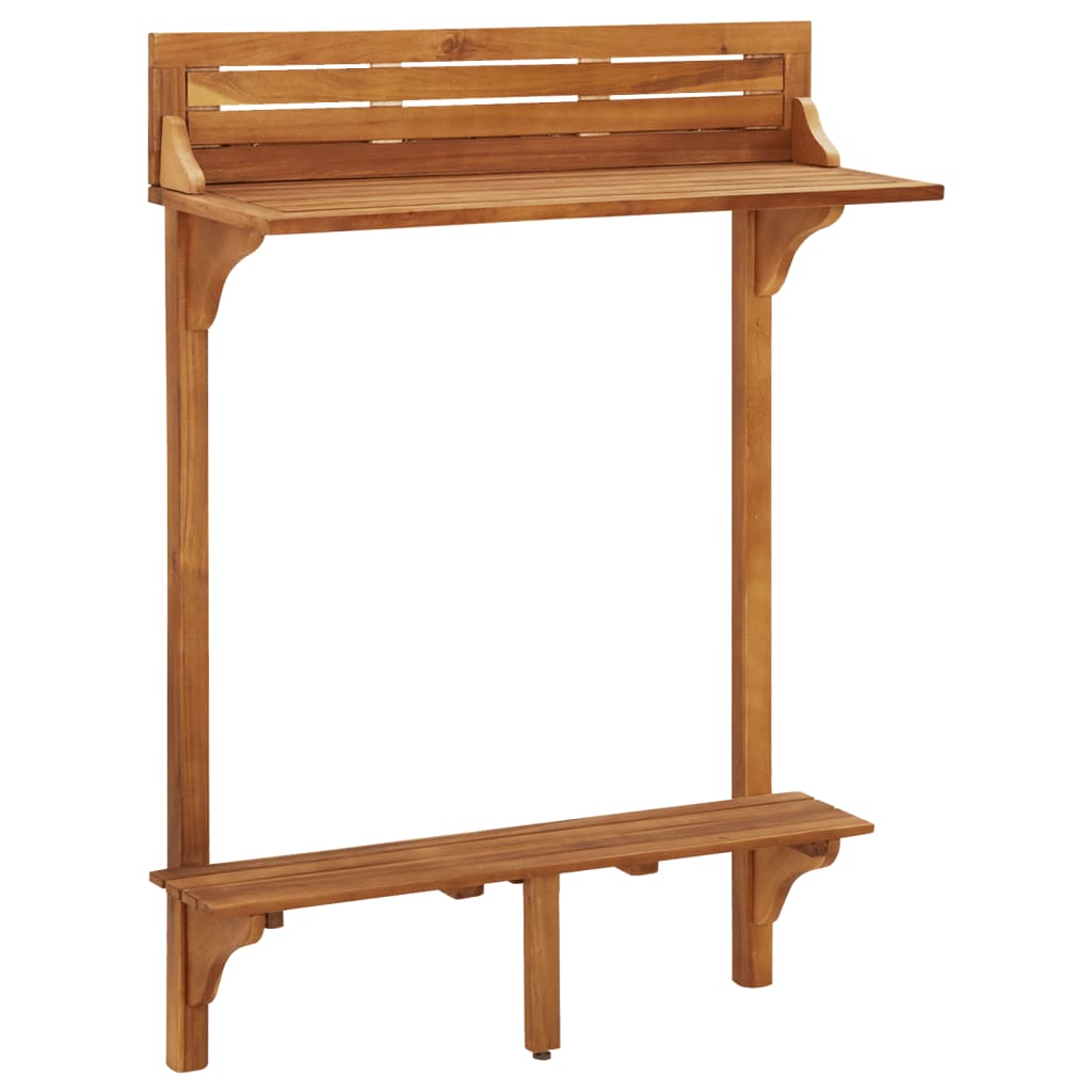 Set mobilier de bar de balcon, 3 piese, lemn masiv de acacia - Lando