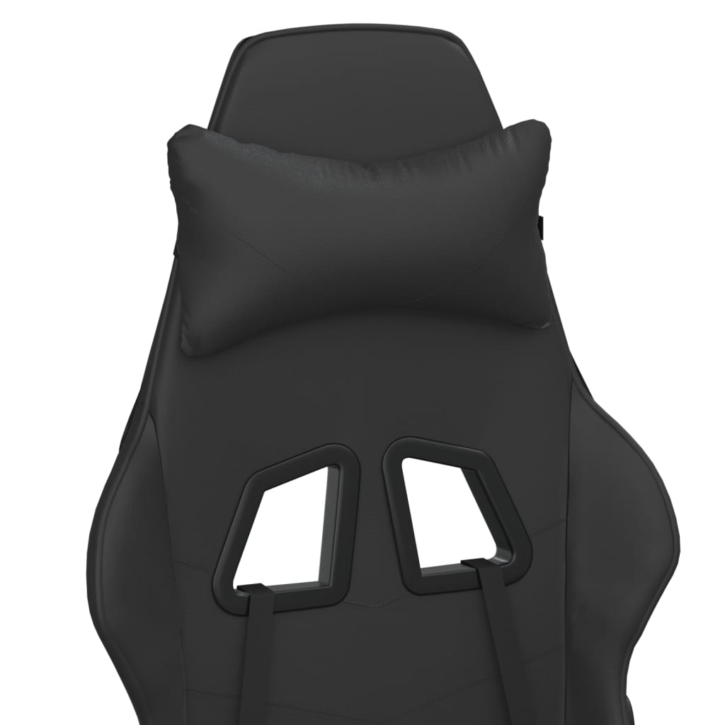 Scaun de gaming cu masaj/suport picioare, negru, piele eco - Lando