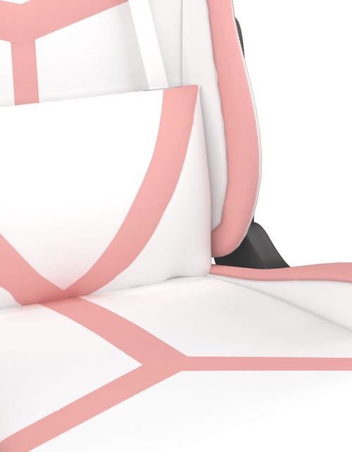 Încărcați imaginea în vizualizatorul Galerie, Scaun de gaming de masaj, alb și roz, piele ecologică - Lando
