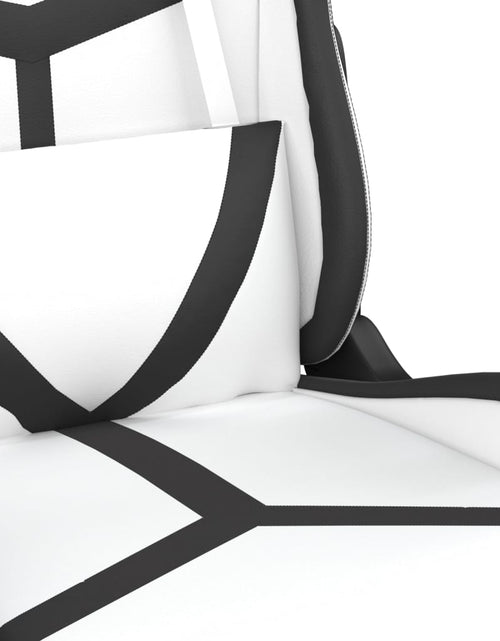 Încărcați imaginea în vizualizatorul Galerie, Scaun de gaming masaj/suport picioare alb/negru piele eco - Lando
