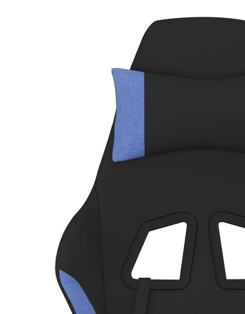 Загрузите изображение в средство просмотра галереи, Scaun de gaming cu masaj/suport picioare, negru/albastru textil - Lando
