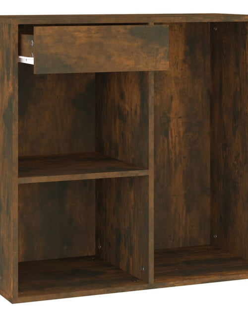 Încărcați imaginea în vizualizatorul Galerie, Măsuță de toaletă cu LED și dulap stejar fumuriu lemn prelucrat - Lando
