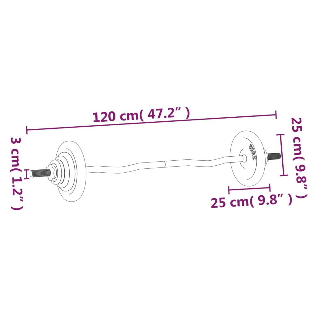 Set de haltere cu discuri, 30 kg Lando - Lando