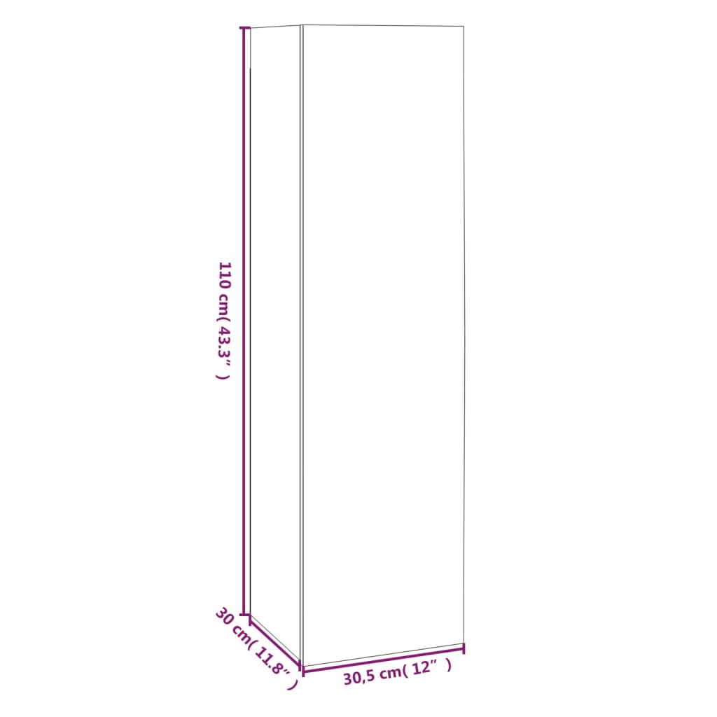 Comode TV, 4 buc., stejar fumuriu 30,5x30x110 cm lemn prelucrat - Lando