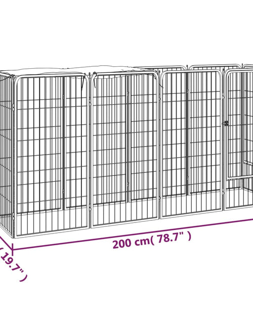 Încărcați imaginea în vizualizatorul Galerie, Țarc câini 10 panouri negru 50x100 cm oțel vopsit electrostatic - Lando
