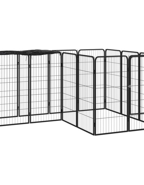 Загрузите изображение в средство просмотра галереи, Țarc câini 14 panouri negru 50x100 cm oțel vopsit electrostatic - Lando
