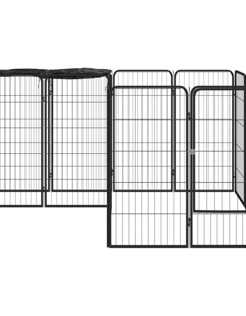 Încărcați imaginea în vizualizatorul Galerie, Țarc câini 14 panouri negru 50x100 cm oțel vopsit electrostatic - Lando
