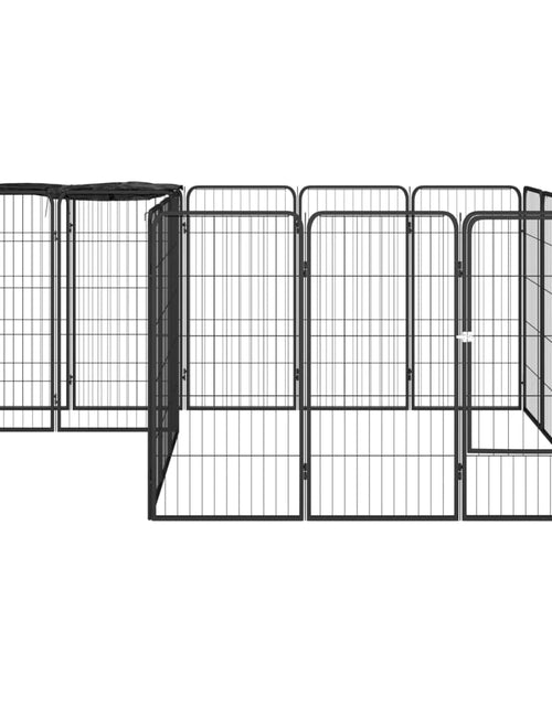Încărcați imaginea în vizualizatorul Galerie, Țarc câini 18 panouri negru 50x100 cm oțel vopsit electrostatic - Lando

