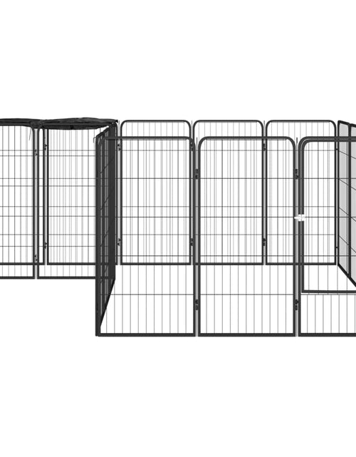 Загрузите изображение в средство просмотра галереи, Țarc câini 18 panouri negru 50x100 cm oțel vopsit electrostatic - Lando
