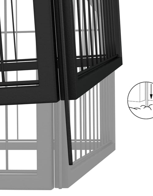 Загрузите изображение в средство просмотра галереи, Țarc câini 18 panouri negru 50x100 cm oțel vopsit electrostatic - Lando
