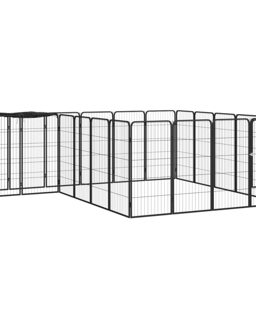 Încărcați imaginea în vizualizatorul Galerie, Țarc câini 22 panouri negru 50x100 cm oțel vopsit electrostatic - Lando
