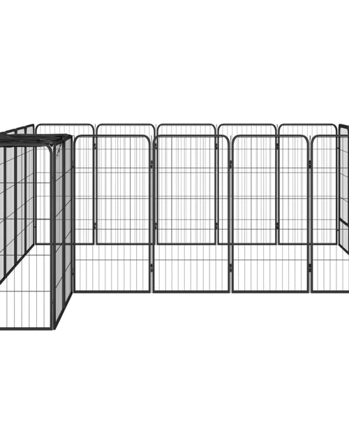 Загрузите изображение в средство просмотра галереи, Țarc câini 22 panouri negru 50x100 cm oțel vopsit electrostatic - Lando
