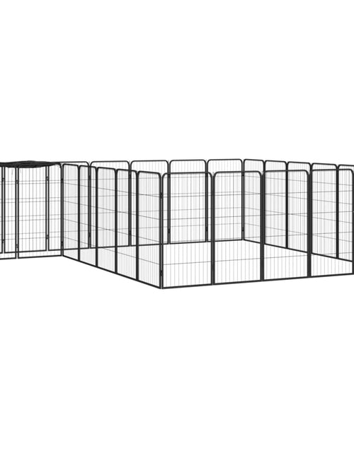 Загрузите изображение в средство просмотра галереи, Țarc câini 26 panouri negru 50x100 cm oțel vopsit electrostatic - Lando
