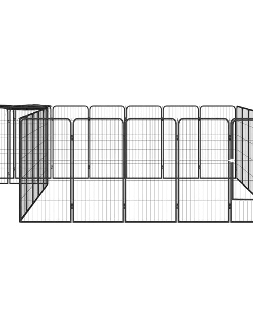 Загрузите изображение в средство просмотра галереи, Țarc câini 26 panouri negru 50x100 cm oțel vopsit electrostatic - Lando
