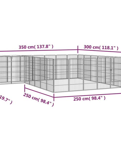 Încărcați imaginea în vizualizatorul Galerie, Țarc câini 26 panouri negru 50x100 cm oțel vopsit electrostatic - Lando
