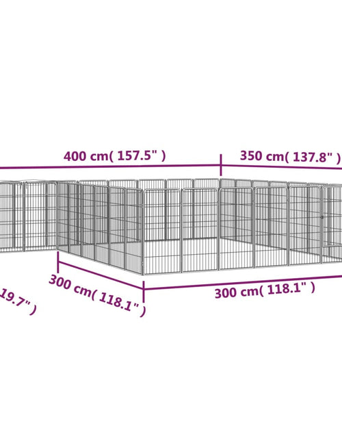 Загрузите изображение в средство просмотра галереи, Țarc câini 30 panouri negru 50x100 cm oțel vopsit electrostatic - Lando
