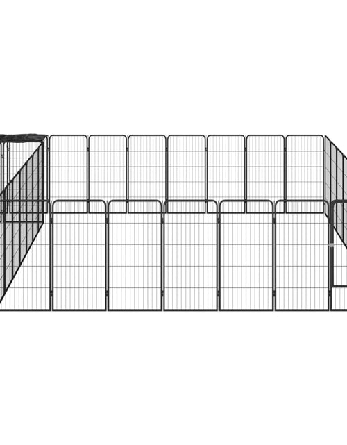 Загрузите изображение в средство просмотра галереи, Țarc câini 34 panouri negru 50x100 cm oțel vopsit electrostatic - Lando
