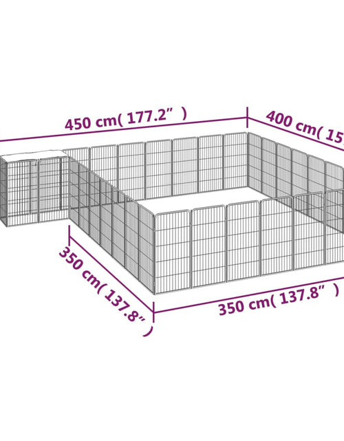 Загрузите изображение в средство просмотра галереи, Țarc câini 34 panouri negru 50x100 cm oțel vopsit electrostatic - Lando
