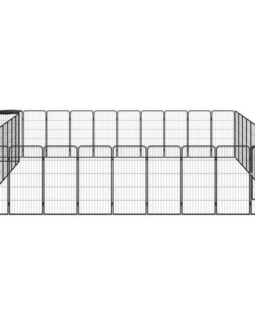 Загрузите изображение в средство просмотра галереи, Țarc câini 42 panouri negru 50x100 cm oțel vopsit electrostatic
