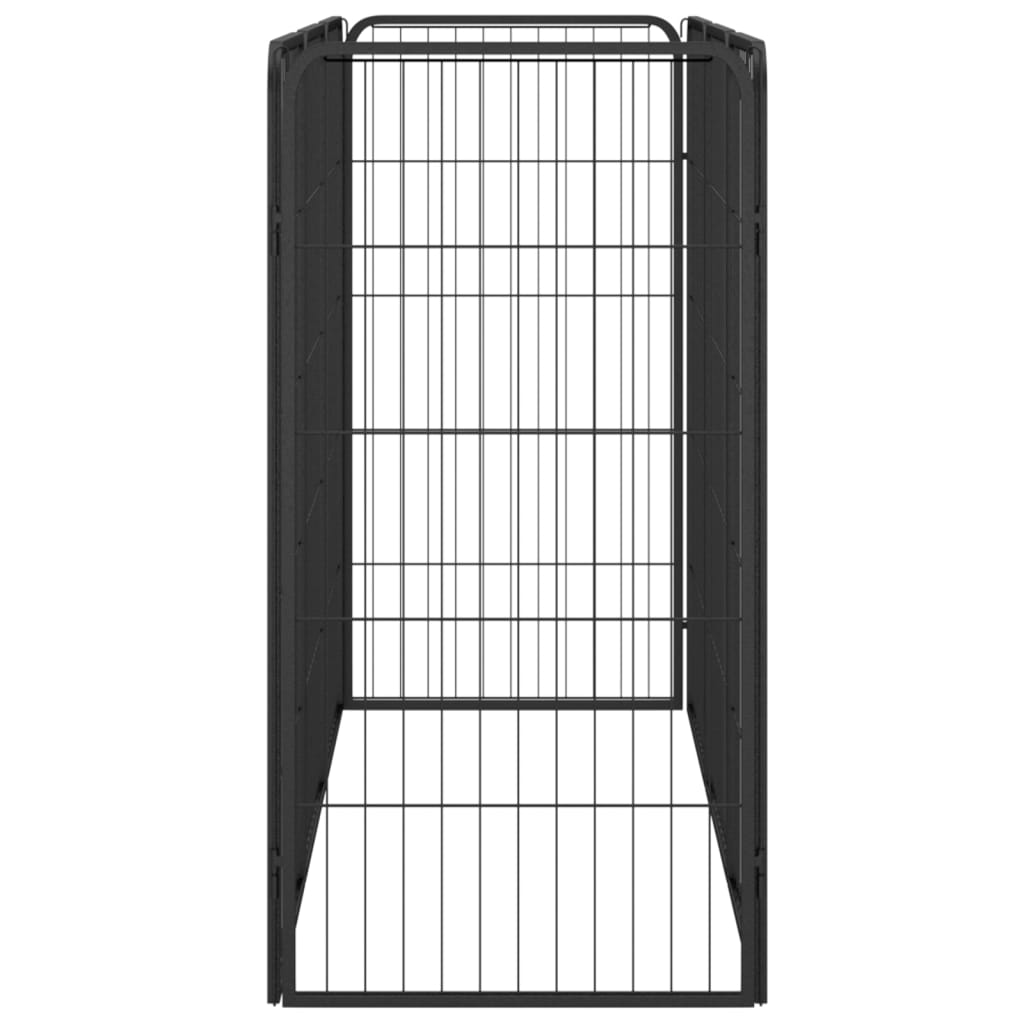 Țarc câini 8 panouri, negru 50x100 cm oțel vopsit electrostatic