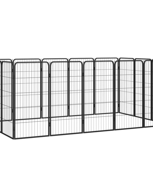 Загрузите изображение в средство просмотра галереи, Țarc câini 16 panouri negru 50x100 cm oțel vopsit electrostatic - Lando
