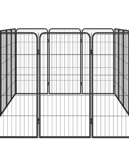 Загрузите изображение в средство просмотра галереи, Țarc câini 16 panouri negru 50x100 cm oțel vopsit electrostatic - Lando
