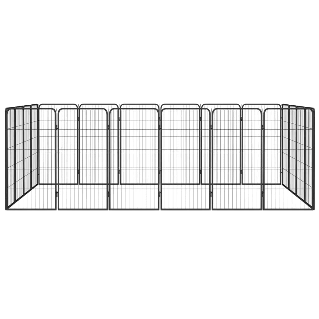 Țarc câini 20 panouri negru 50x100 cm oțel vopsit electrostatic - Lando