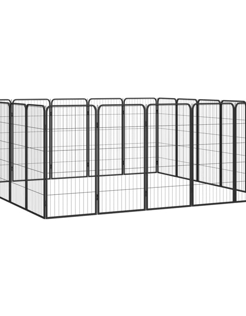 Загрузите изображение в средство просмотра галереи, Țarc câini 20 panouri negru 50x100 cm oțel vopsit electrostatic - Lando
