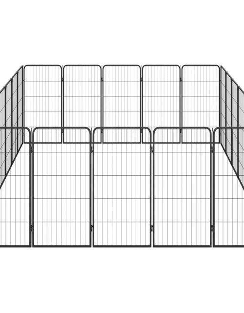 Загрузите изображение в средство просмотра галереи, Țarc câini 24 panouri negru 50x100 cm oțel vopsit electrostatic - Lando
