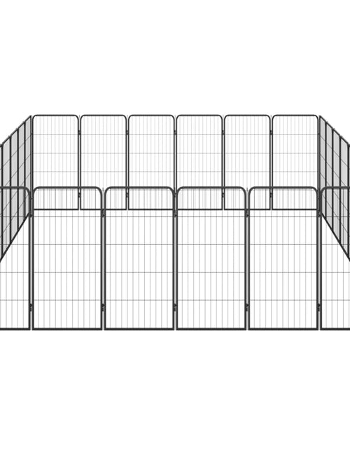 Загрузите изображение в средство просмотра галереи, Țarc câini 28 panouri negru 50x100 cm oțel vopsit electrostatic - Lando
