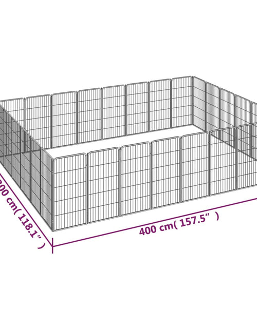 Загрузите изображение в средство просмотра галереи, Țarc câini 28 panouri negru 50x100 cm oțel vopsit electrostatic - Lando
