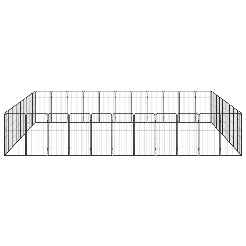 Țarc câini 40 panouri negru 50x100 cm oțel vopsit electrostatic - Lando