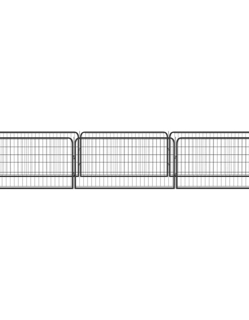 Încărcați imaginea în vizualizatorul Galerie, Țarc câini 8 panouri negru 100x50 cm, oțel vopsit electrostatic - Lando
