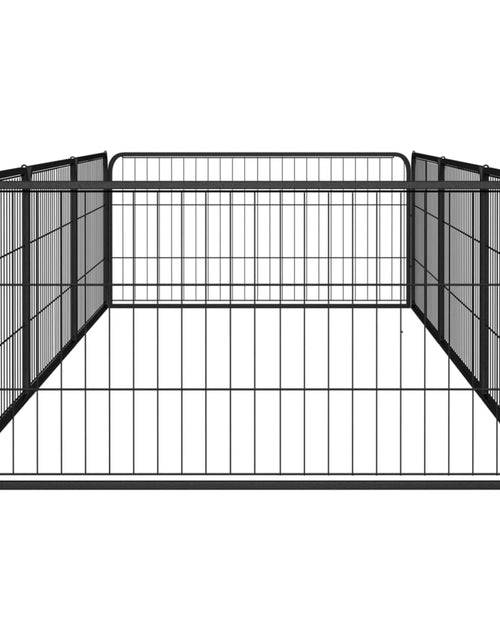 Загрузите изображение в средство просмотра галереи, Țarc câini 8 panouri negru 100x50 cm, oțel vopsit electrostatic - Lando
