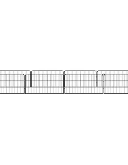 Încărcați imaginea în vizualizatorul Galerie, Țarc câini 12 panouri negru 100x50 cm oțel vopsit electrostatic - Lando
