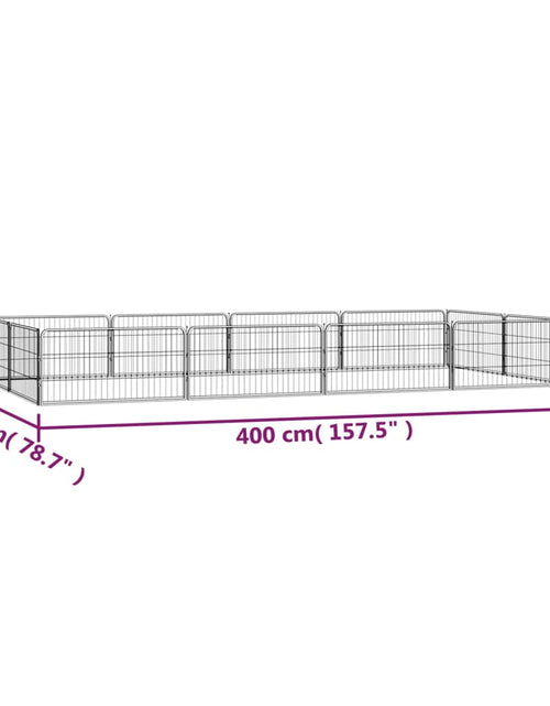 Загрузите изображение в средство просмотра галереи, Țarc câini 12 panouri negru 100x50 cm oțel vopsit electrostatic - Lando
