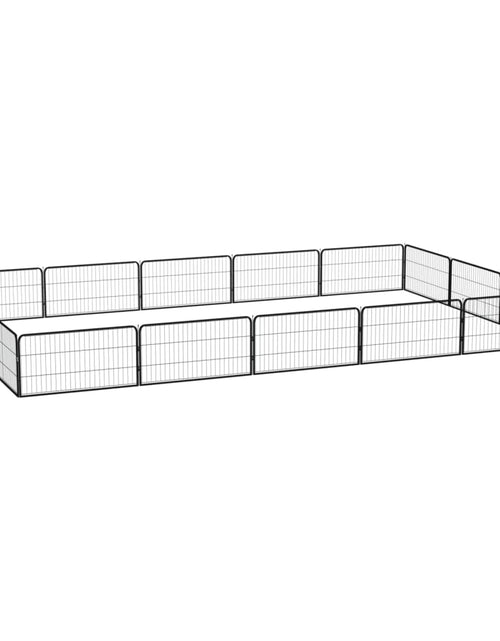 Загрузите изображение в средство просмотра галереи, Țarc câini 16 panouri negru 100x50 cm oțel vopsit electrostatic - Lando
