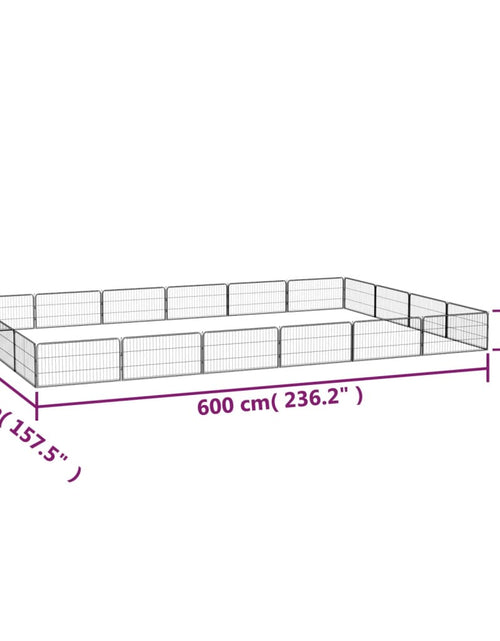 Загрузите изображение в средство просмотра галереи, Țarc câini 20 panouri negru 100x50 cm oțel vopsit electrostatic - Lando
