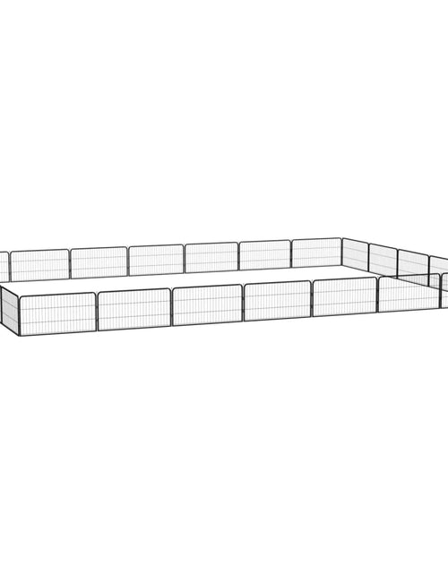 Загрузите изображение в средство просмотра галереи, Țarc câini 24 panouri negru 100x50 cm oțel vopsit electrostatic - Lando
