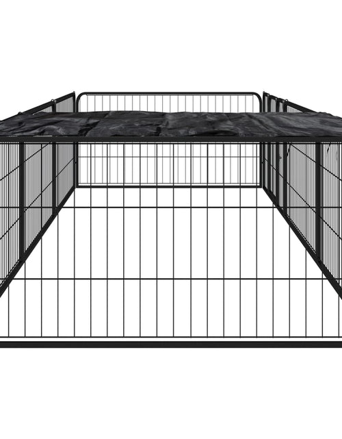 Încărcați imaginea în vizualizatorul Galerie, Țarc câini 8 panouri negru 100x50 cm, oțel vopsit electrostatic - Lando
