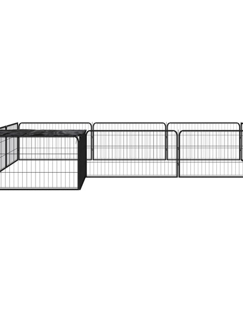 Încărcați imaginea în vizualizatorul Galerie, Țarc câini 12 panouri negru 100x50 cm oțel vopsit electrostatic - Lando
