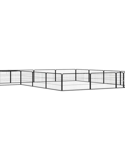 Загрузите изображение в средство просмотра галереи, Țarc câini 16 panouri negru 100x50 cm oțel vopsit electrostatic - Lando
