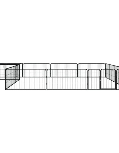 Загрузите изображение в средство просмотра галереи, Țarc câini 16 panouri negru 100x50 cm oțel vopsit electrostatic - Lando
