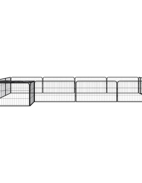 Загрузите изображение в средство просмотра галереи, Țarc câini 16 panouri negru 100x50 cm oțel vopsit electrostatic - Lando
