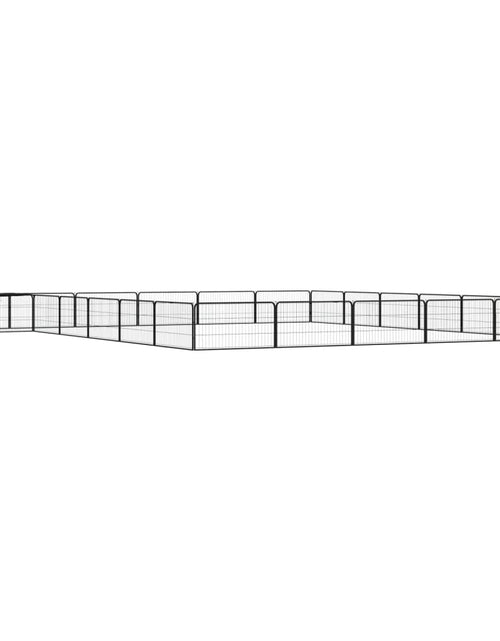 Загрузите изображение в средство просмотра галереи, Țarc câini 24 panouri negru 100x50 cm oțel vopsit electrostatic - Lando
