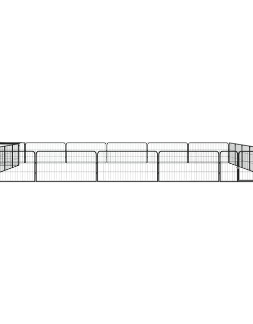 Загрузите изображение в средство просмотра галереи, Țarc câini 24 panouri negru 100x50 cm oțel vopsit electrostatic - Lando
