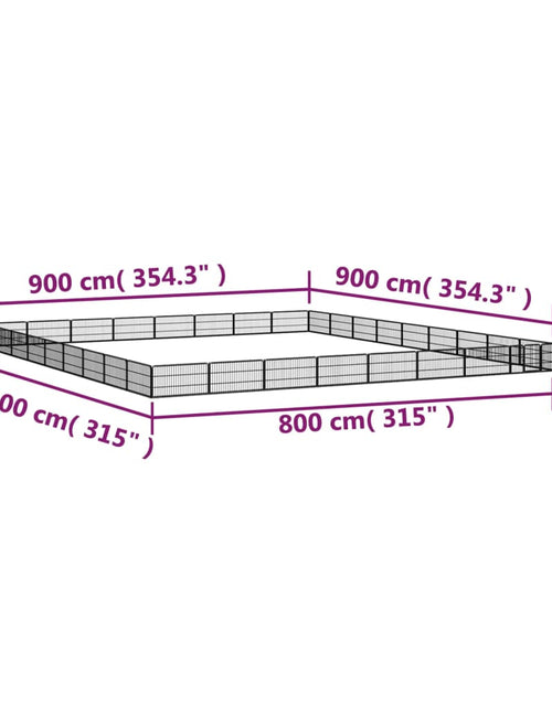 Încărcați imaginea în vizualizatorul Galerie, Țarc câini 36 panouri negru 100x50 cm oțel vopsit electrostatic - Lando
